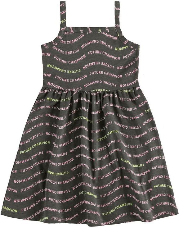 Vestido Curto Future Champion Evasê Cinza Escuro
