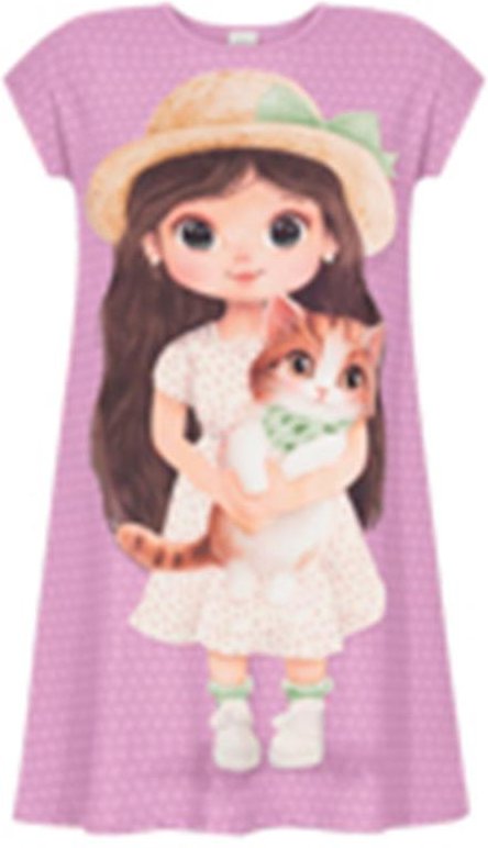 Imagem principal Vestido Curto Infantil Estampado Rosa Alakazoo Alakazoo