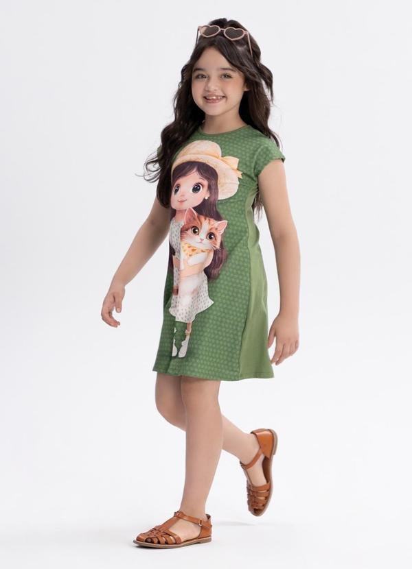Imagem principal Vestido Curto Infantil Estampado Verde Alakazoo Alakazoo
