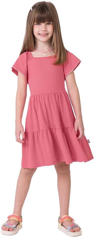 Imagem principal Vestido Curto Marias em Malha Rosê Malwee Kids Malwee Kids