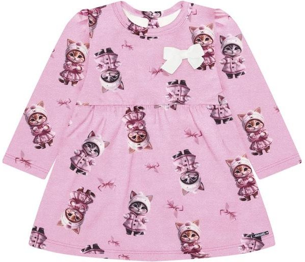 Vestido de Manga Longa em Moletinho Soft Rosa