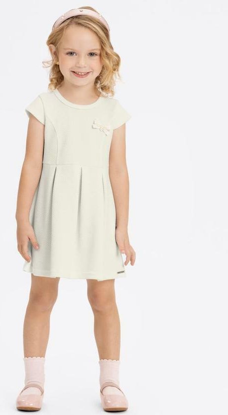 Imagem principal Vestido de Mangas Curtas com Laço Branco Alakazoo Alakazoo