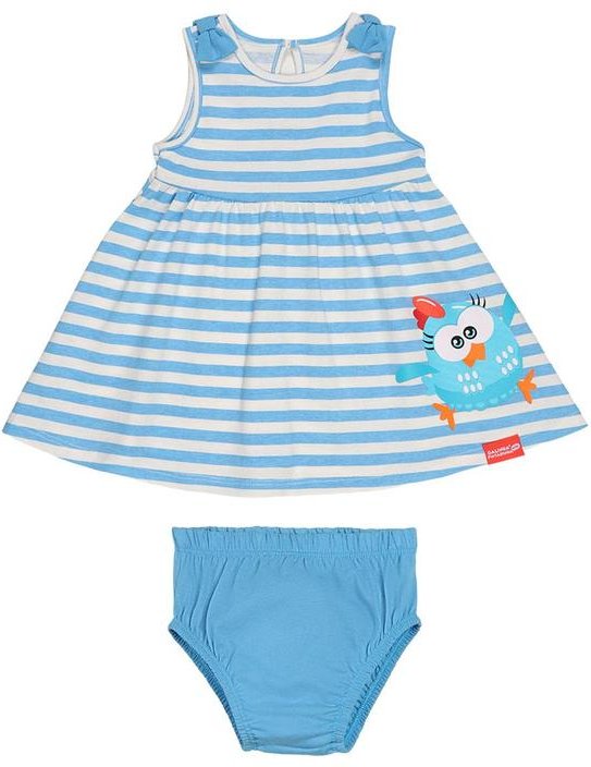 Vestido e Calcinha em Meia MalhaAzul