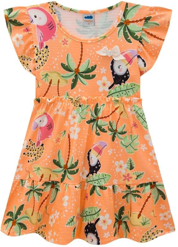 Imagem principal Vestido em Cotton Maquinetado Diversão Laranja Marlan Marlan