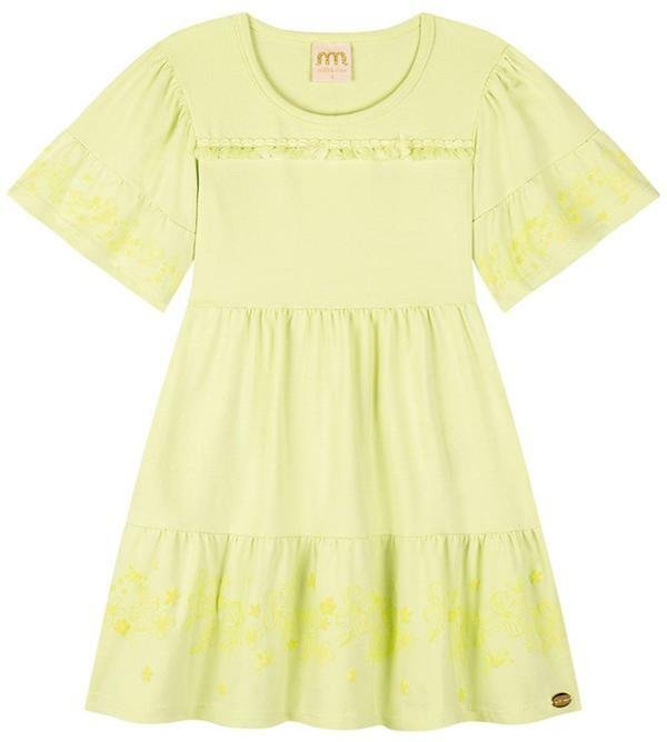 Vestido em Cotton Penteado Verde