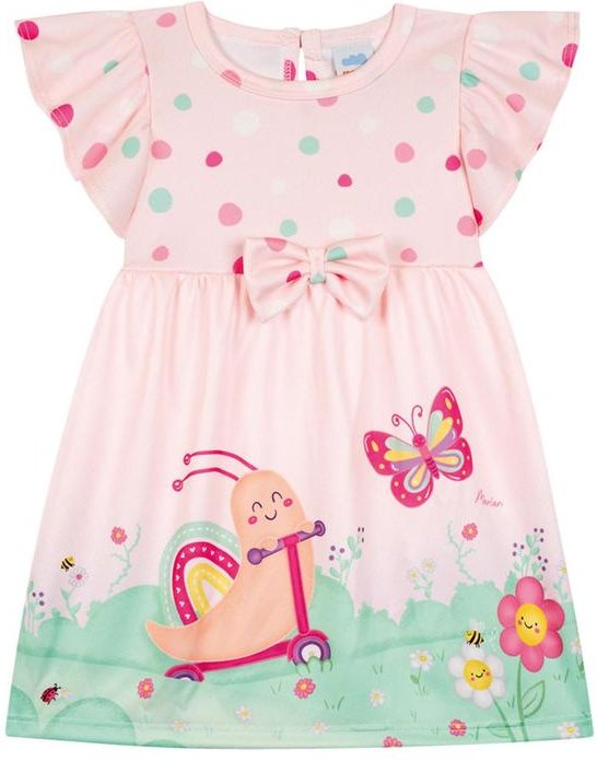 Imagem principal Vestido em Newtech Confeti e Newtech Liso Rosa Marlan Marlan