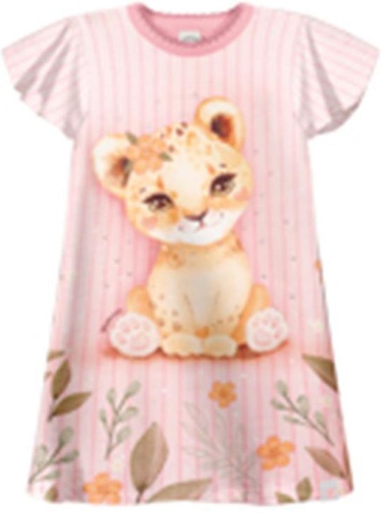 Imagem principal Vestido Estampado Infantil com Strass Rosa Alakazoo Alakazoo