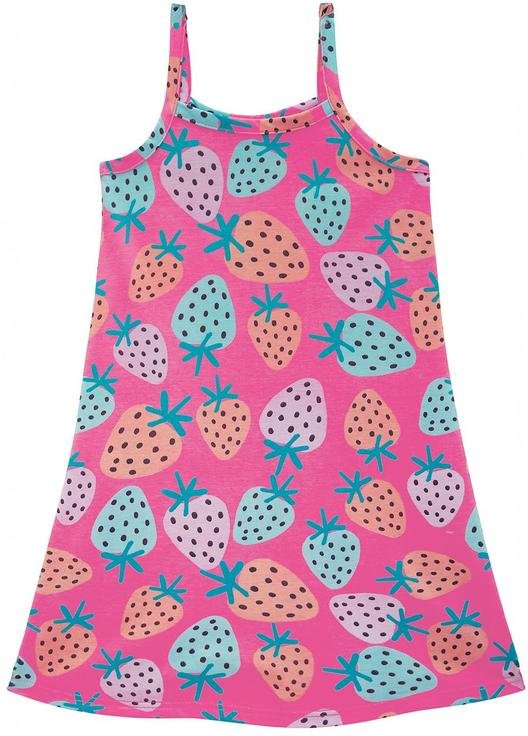 Imagem principal Vestido Evasê Morangos Rosa Escuro Malwee Kids Malwee Kids