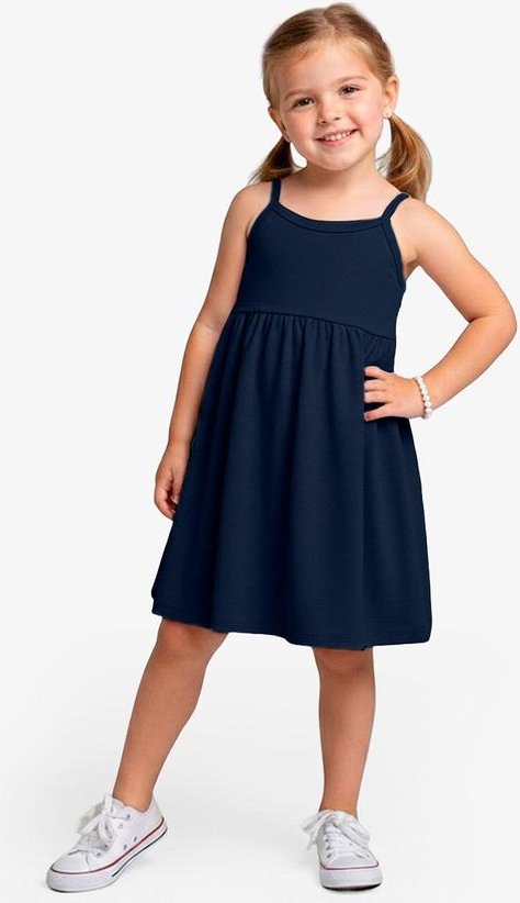 Vestido Feminino Infantil de Alças Azul
