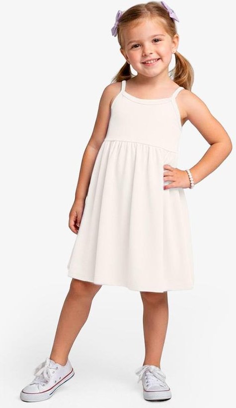 Vestido Feminino Infantil de Alças Bege