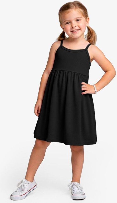 Vestido Feminino Infantil de Alças Preto