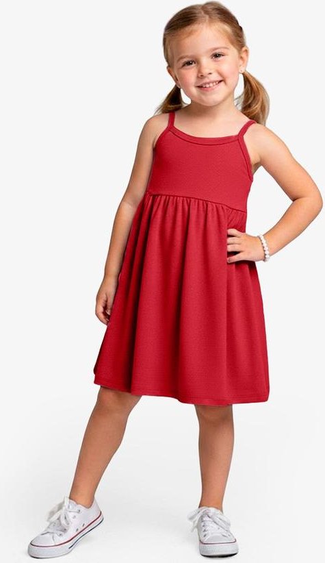Vestido Feminino Infantil de Alças Vermelho