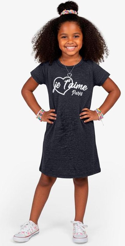 Vestido Feminino Infantil em Molecotton Cinza