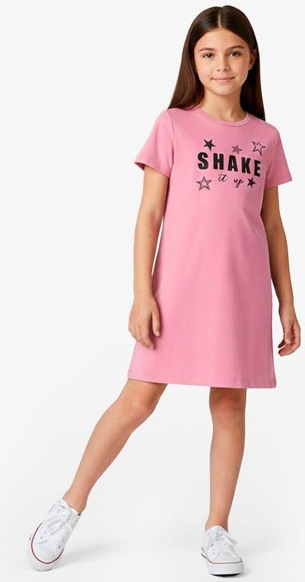 Vestido Feminino Infantil em Molecotton Rosa