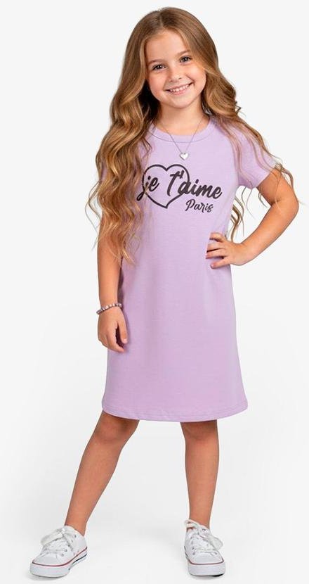 Vestido Feminino Infantil em Molecotton Roxo