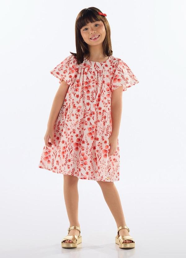 Imagem principal Vestido Floral Tricoline Vermelho Quimby Quimby