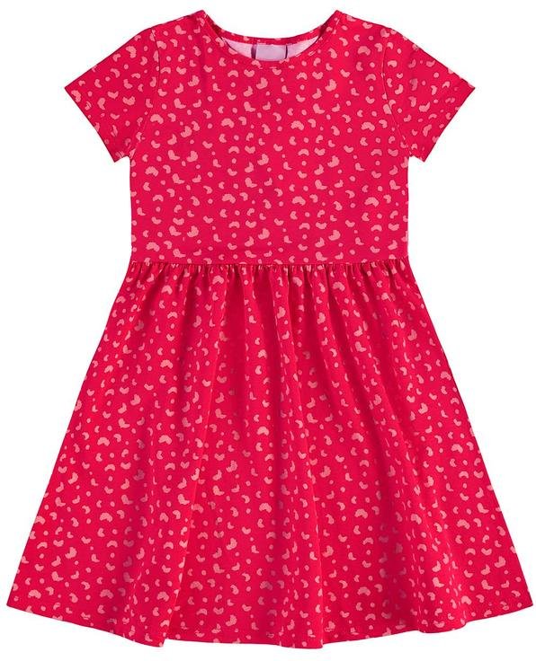 Vestido Godê Curto Animal Print Rosa Escuro