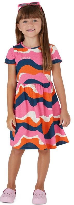 Vestido Godê Curto Ondas Laranja