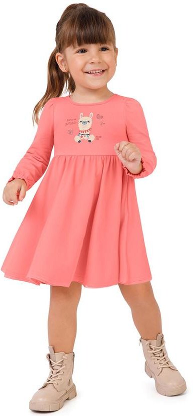 Imagem principal Vestido Godê Lhama Menina Rosa Malwee Kids Malwee Kids