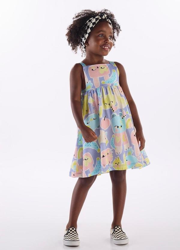 Imagem principal Vestido Infantil Algodão e Viscose Três e Já Azul Três e Já