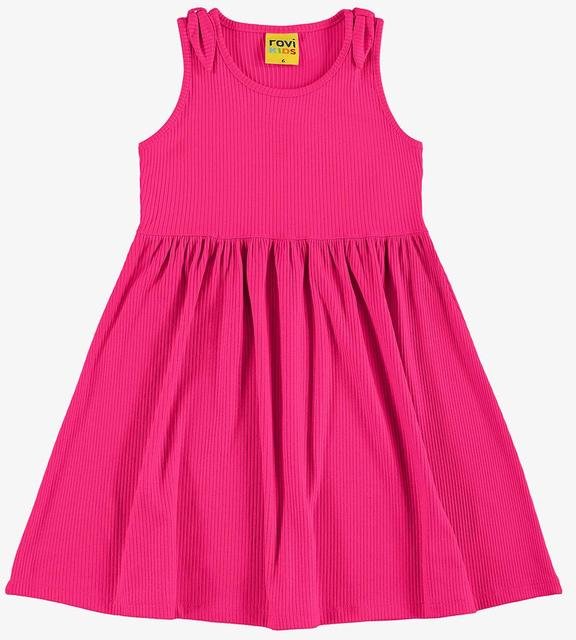 Vestido Infantil Canelado Lurex Rosa