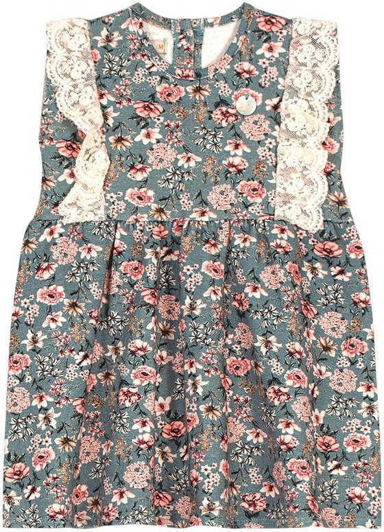 Imagem principal Vestido Infantil com Flores Azul Trick Nick Trick Nick