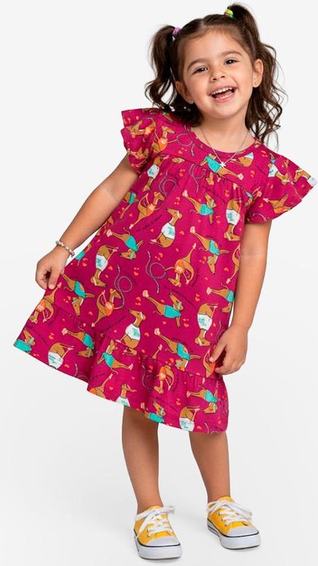 Imagem principal Vestido Infantil com Manga Godê Rosa Select Select