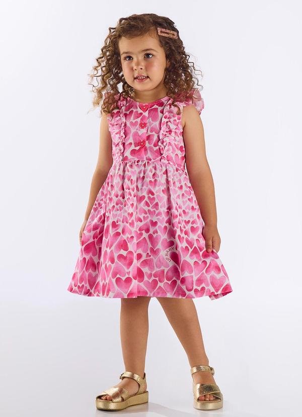 Imagem principal Vestido Infantil Corações Algodão Rosa Up Baby Up Baby
