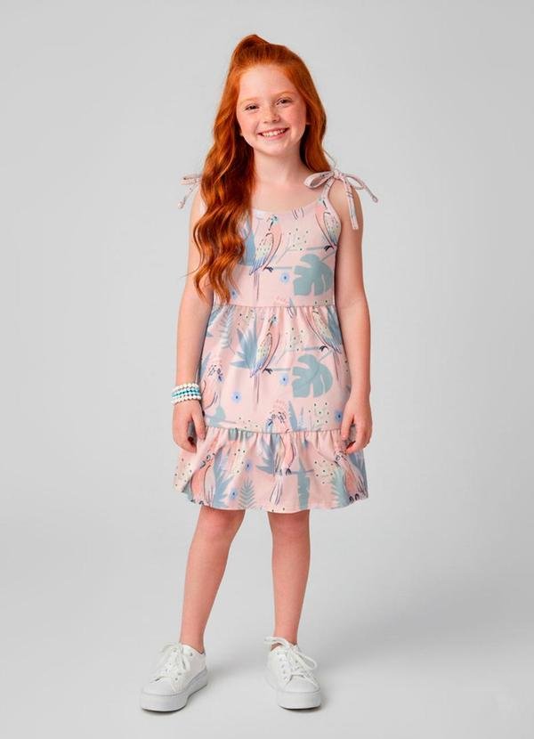 Imagem principal Vestido Infantil de Alcinha Pássaros Rosa Laluna Laluna