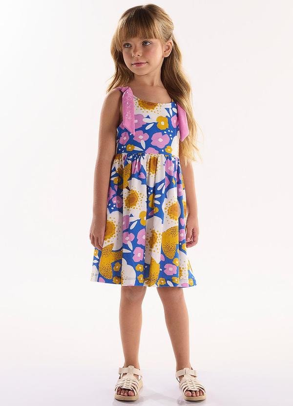 Imagem principal Vestido Infantil em Meia Malha Azul Três e Já Três e Já