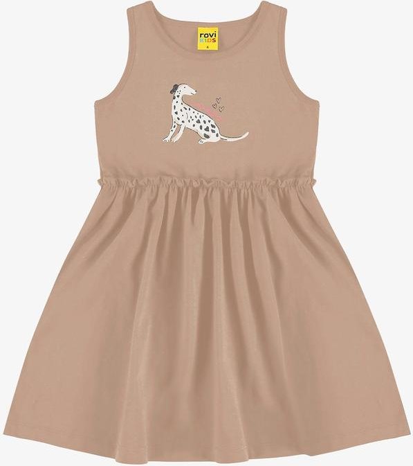 Vestido Infantil em Meia Malha Marrom