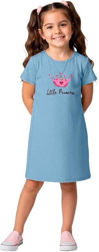 Imagem principal Vestido Infantil em Moletinho Maquenetado Azul Select Select