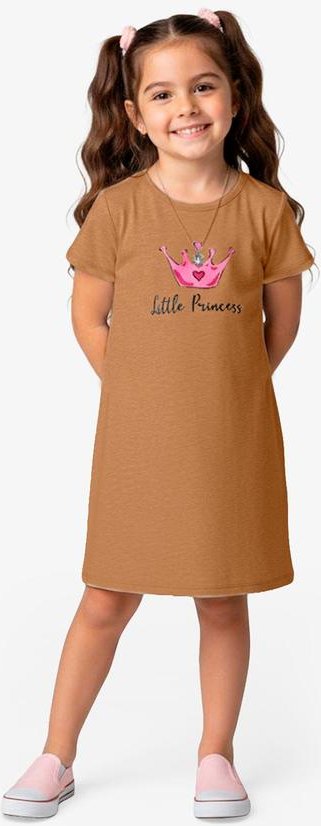 Imagem principal Vestido Infantil em Moletinho Maquenetado Marrom Select Select