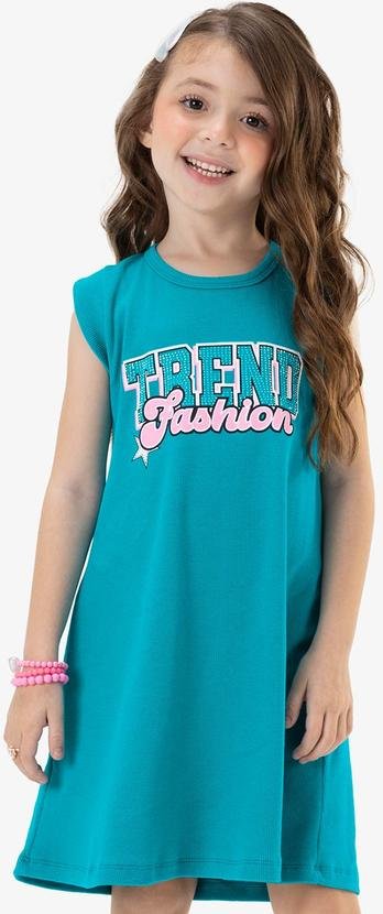 Vestido Infantil em Ribana Azul