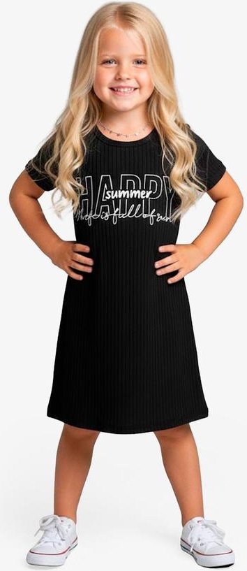 Imagem principal Vestido Infantil em Ribana Canelada Preto Select Select