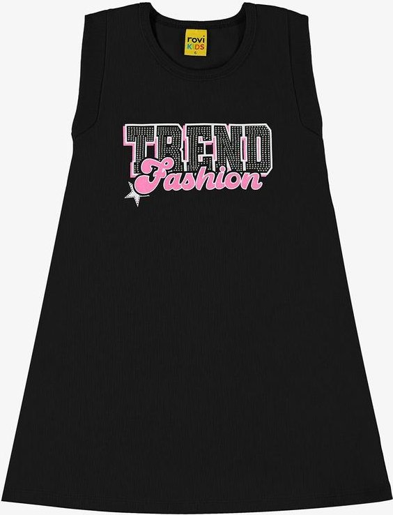 Vestido Infantil em Ribana Preto