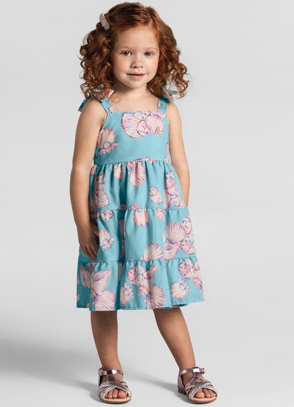 Imagem principal Vestido Infantil em Tecido Comfort Azul Brandili Mundi Brandili Mundi