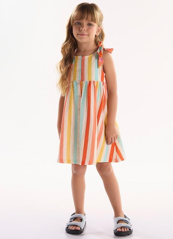 Imagem principal Vestido Infantil em Viscolinho Bege Três e Já Três e Já