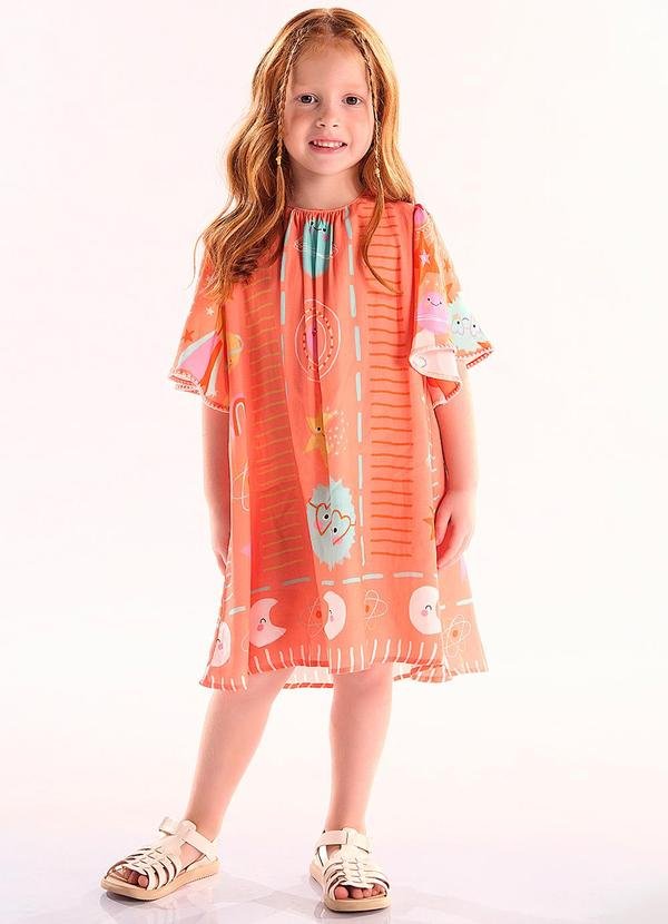 Imagem principal Vestido Infantil em Viscose Laranja Quimby Quimby