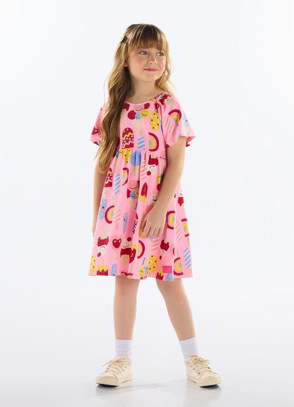 Imagem principal Vestido Infantil Estampado Cotton Rosa Quimby Quimby