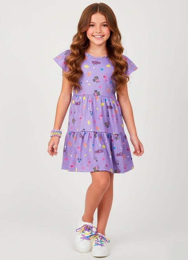 Vestido Infantil Flamingo Lillás