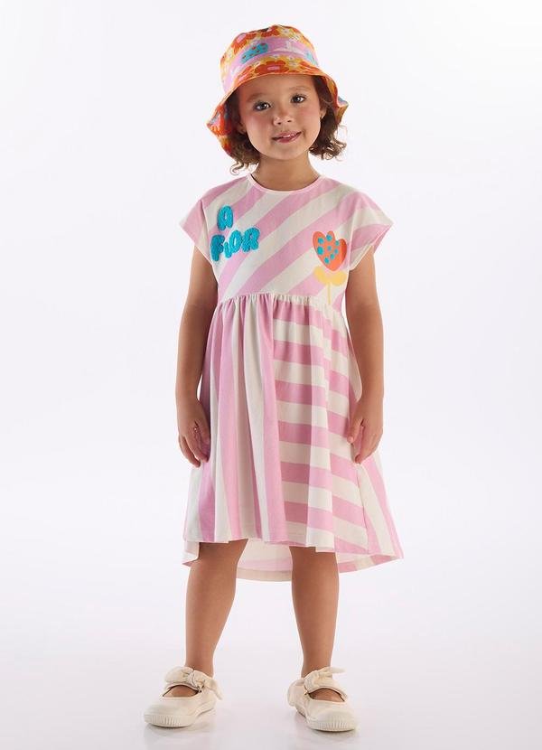 Imagem principal Vestido Infantil Flores em Cotton Três e Já Branco Três e Já