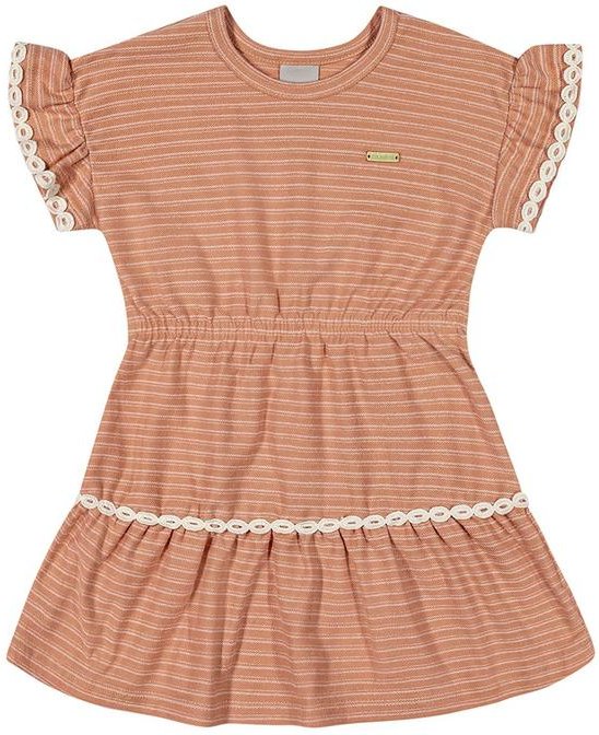 Imagem principal Vestido Infantil Listrado Colorittá Marrom Colorittá