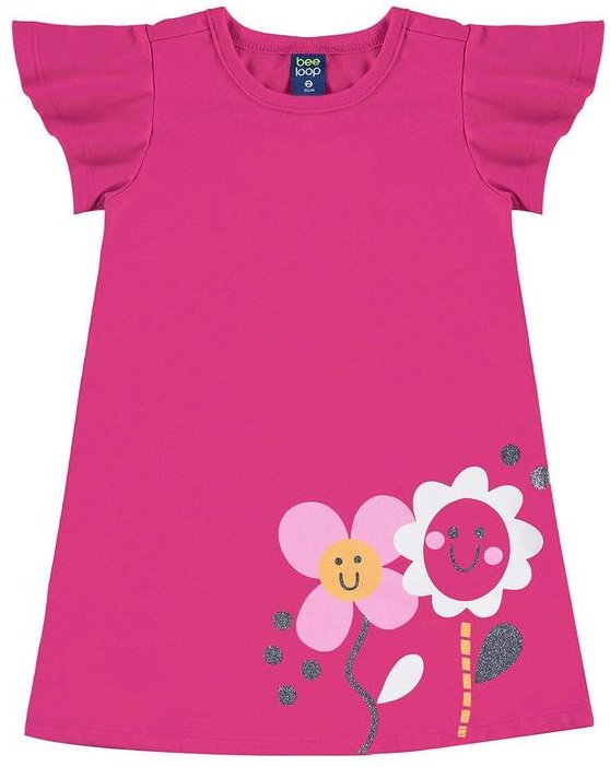 Imagem principal Vestido Infantil Meia Malha Rosa Bee Loop Bee Loop