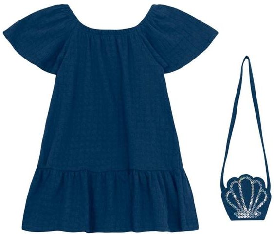 Imagem principal Vestido Infantil Menina com Bolsa Azul Brandili Brandili