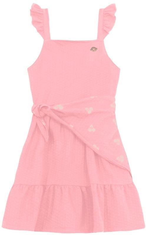 Imagem principal Vestido Infantil Menina com Lenço Rosa Brandili Brandili