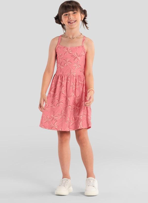 Imagem principal Vestido Infantil Menina Coqueiros Rosa Brandili Brandili
