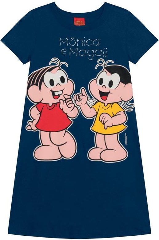 Imagem principal Vestido Infantil Menina da Turma da Mônica Azul Brandili Brandili