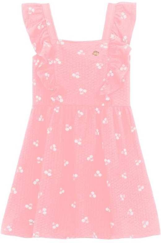 Imagem principal Vestido Infantil Menina de Cerejas Rosa Brandili Brandili