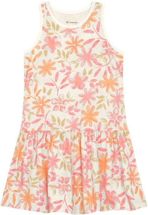 Imagem principal Vestido Infantil Menina de Flores Bege Brandili Brandili